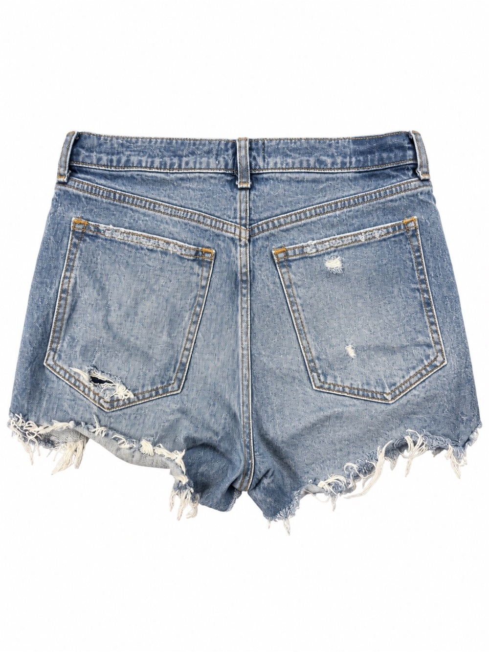 Abercrombie & Fitch Distressed Light Blue Denim Shorts